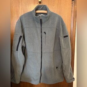 Duluth Trading Co Men's Warm Gray With Black Accents Fleece Jacket Size XL Tall.